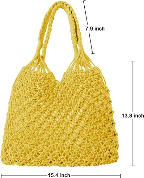 Stylish Handmade Macrame Sling Bags For Women’s macrame hand bag full size Beige