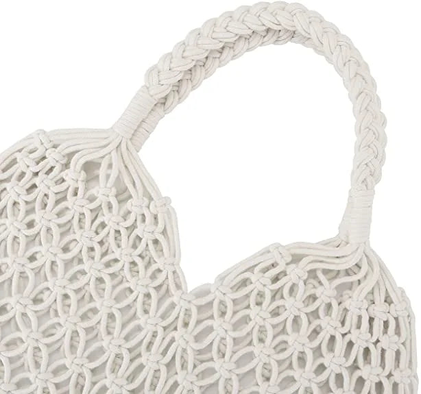 Stylish Handmade Macrame Sling Bags For Women’s macrame hand bag full size Beige