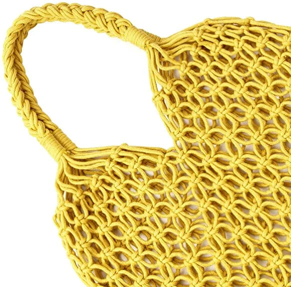 Stylish Handmade Macrame Sling Bags For Women’s macrame hand bag full size Beige