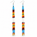 Native Style Handmade Beaded Multi-Color Long Earrings