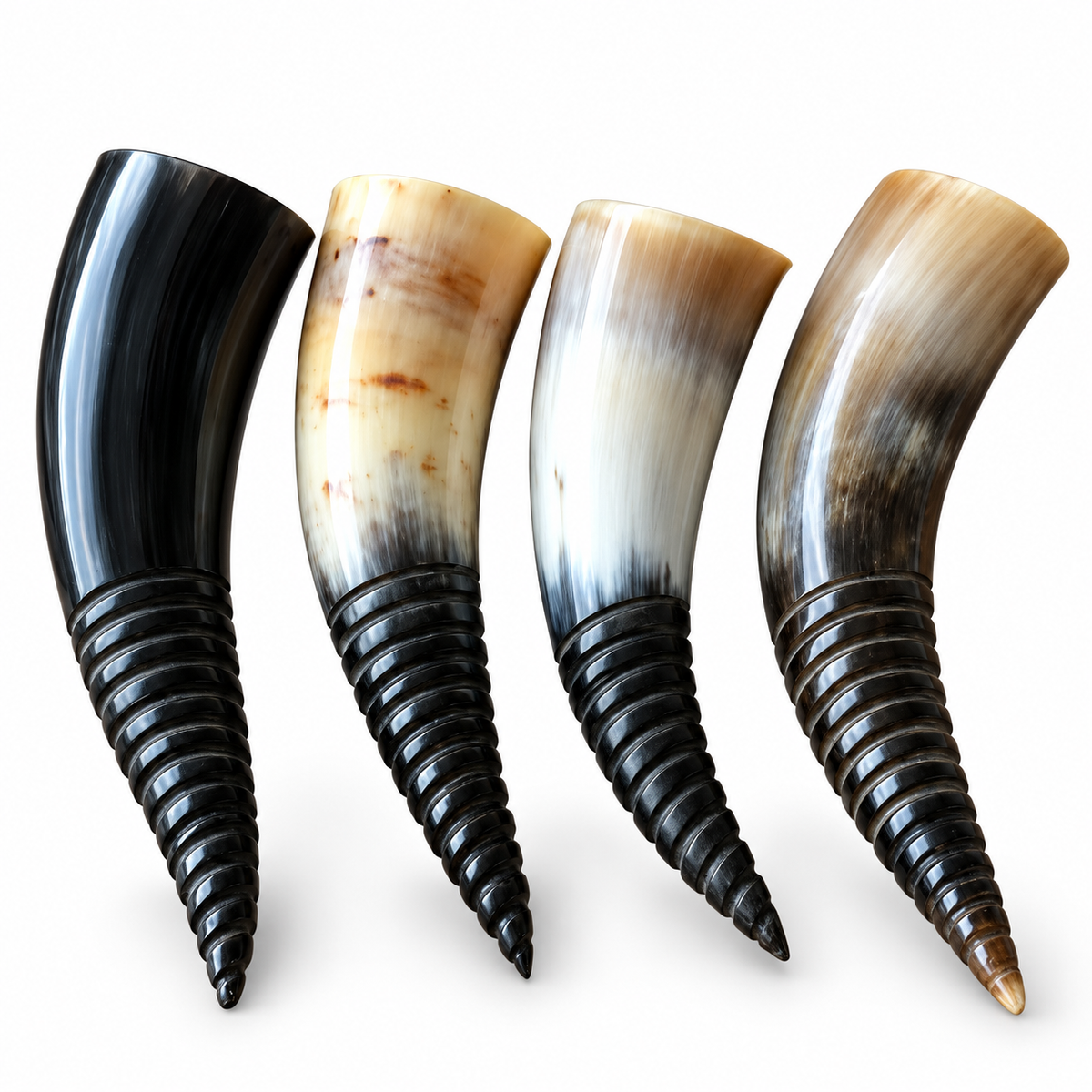 Buffalo Viking Drinking Horns Authentic Hand-carved Viking Spiral Horns