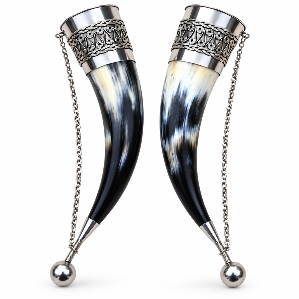 Polished Buffalo Horn Drinking Horn – Handmade Viking Style