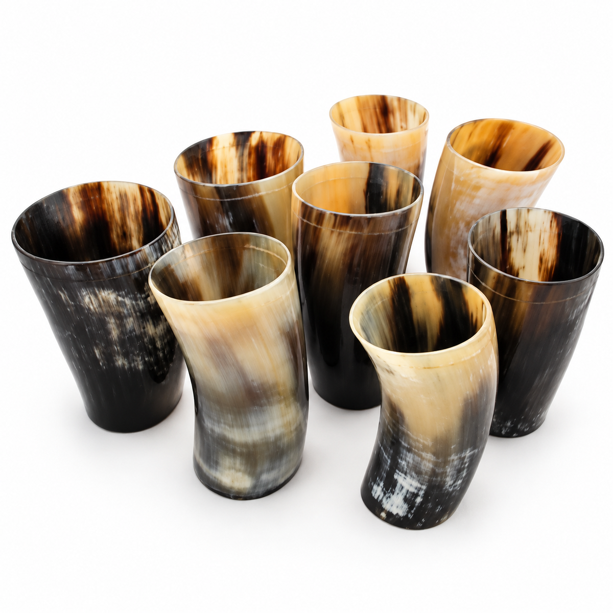 Handcrafted Natural Buffalo Horn Drinking Glass Tumblers