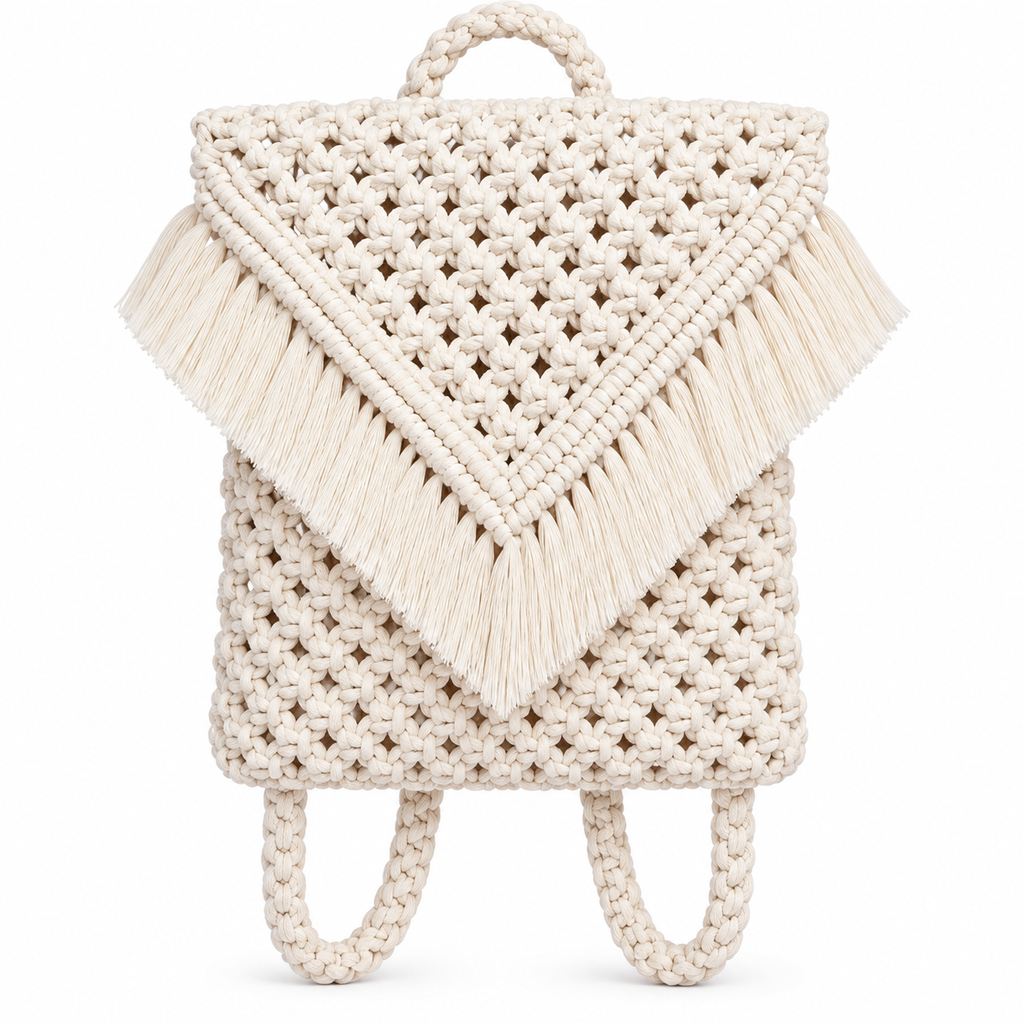 Stylish Handmade Macrame Sling Bags For Women’s macrame hand bag full size Beige