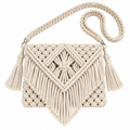 Stylish Handmade Macrame Sling Bags For Women’s macrame hand bag full size Beige