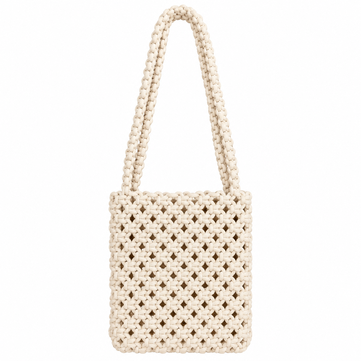 Stylish Handmade Macrame Sling Bags For Women’s macrame hand bag full size Beige