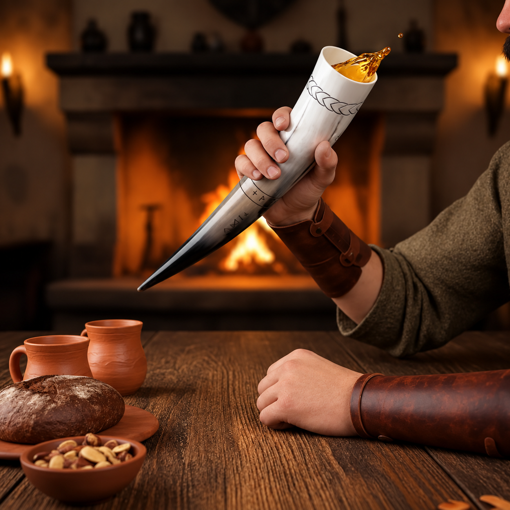 Viking Style Buffalo Horn Drinking Horn – Handcrafted