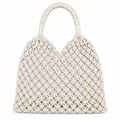 Stylish Handmade Macrame Sling Bags For Women’s macrame hand bag full size Beige