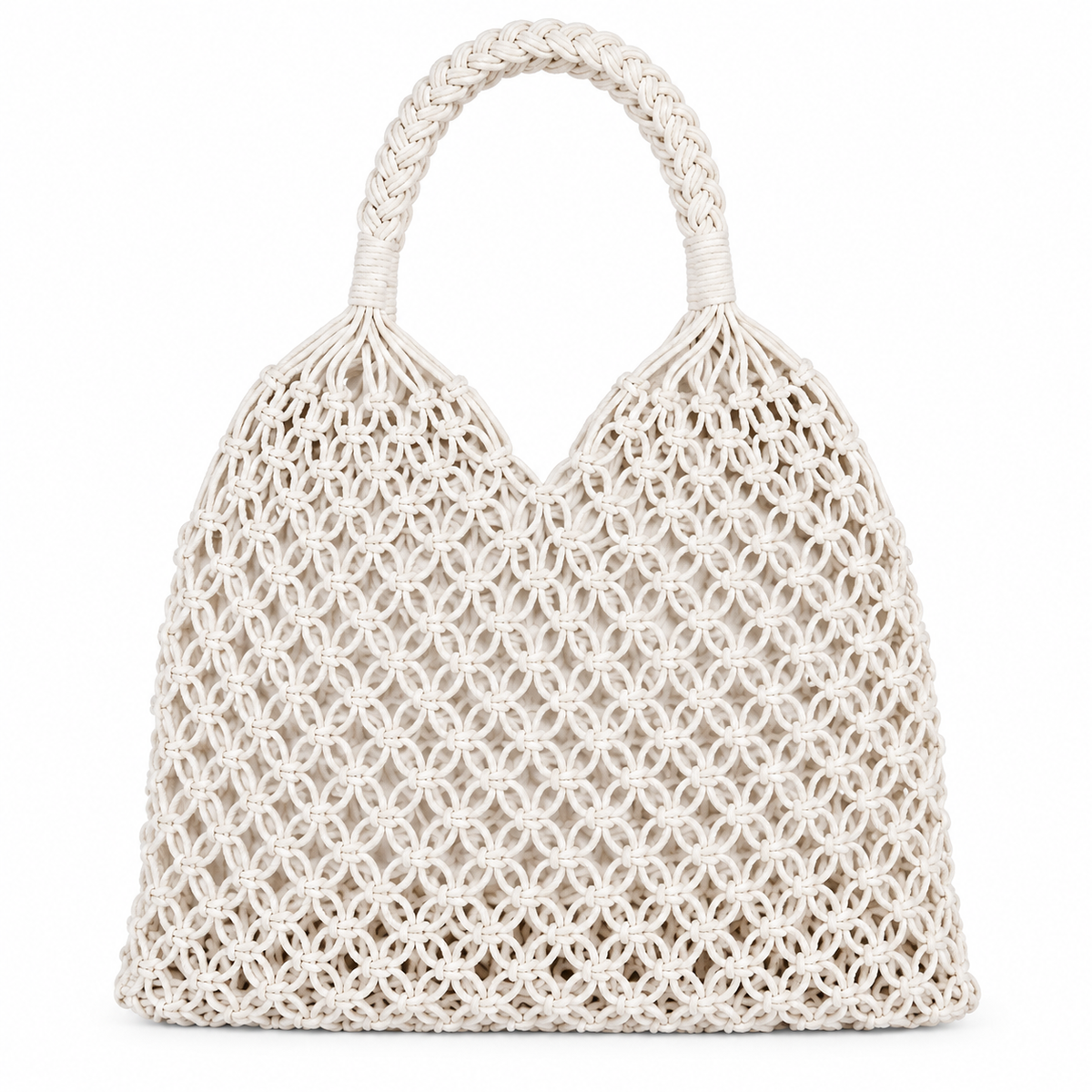 Stylish Handmade Macrame Sling Bags For Women’s macrame hand bag full size Beige
