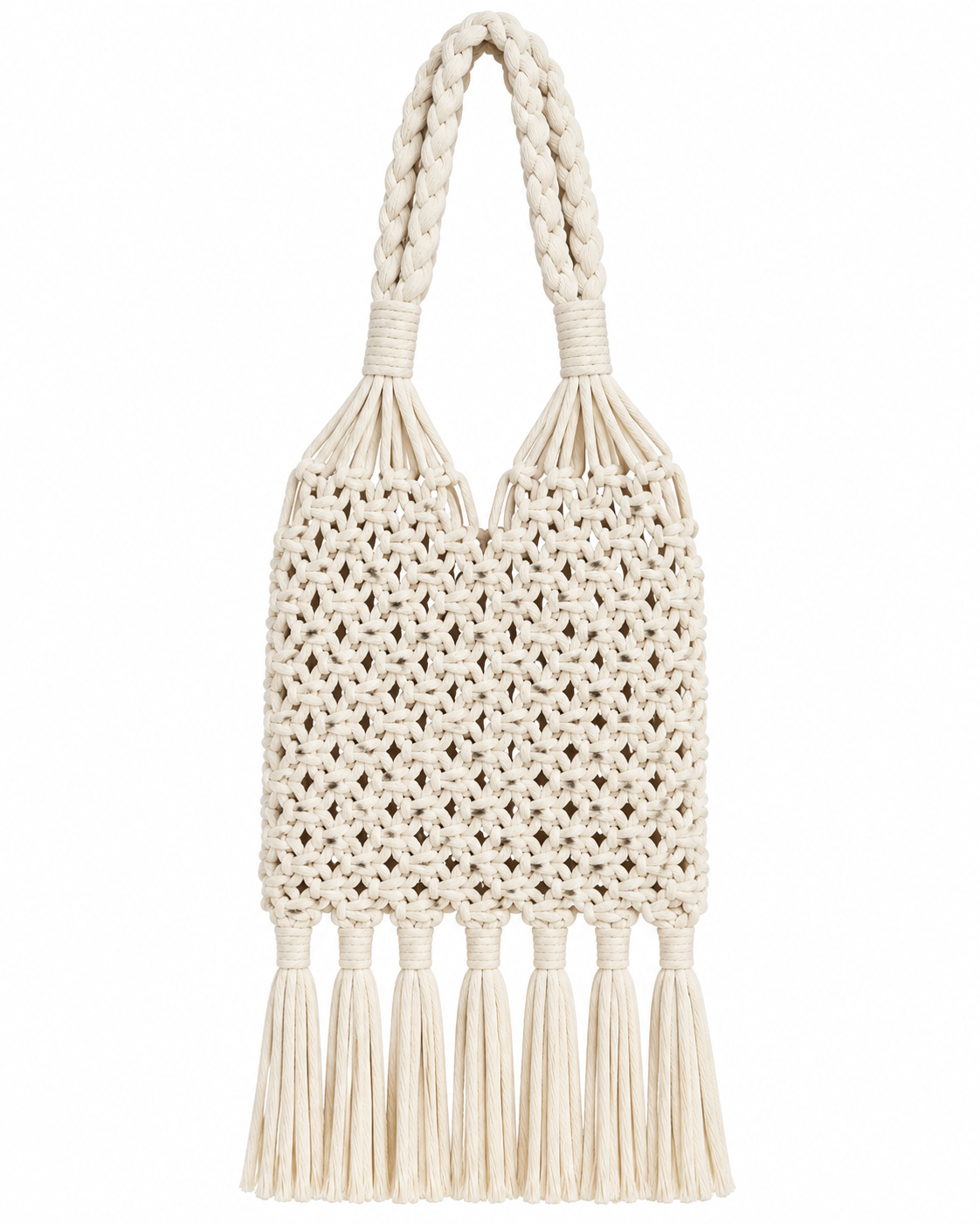Stylish Handmade Macrame Sling Bags For Women’s macrame hand bag full size Beige