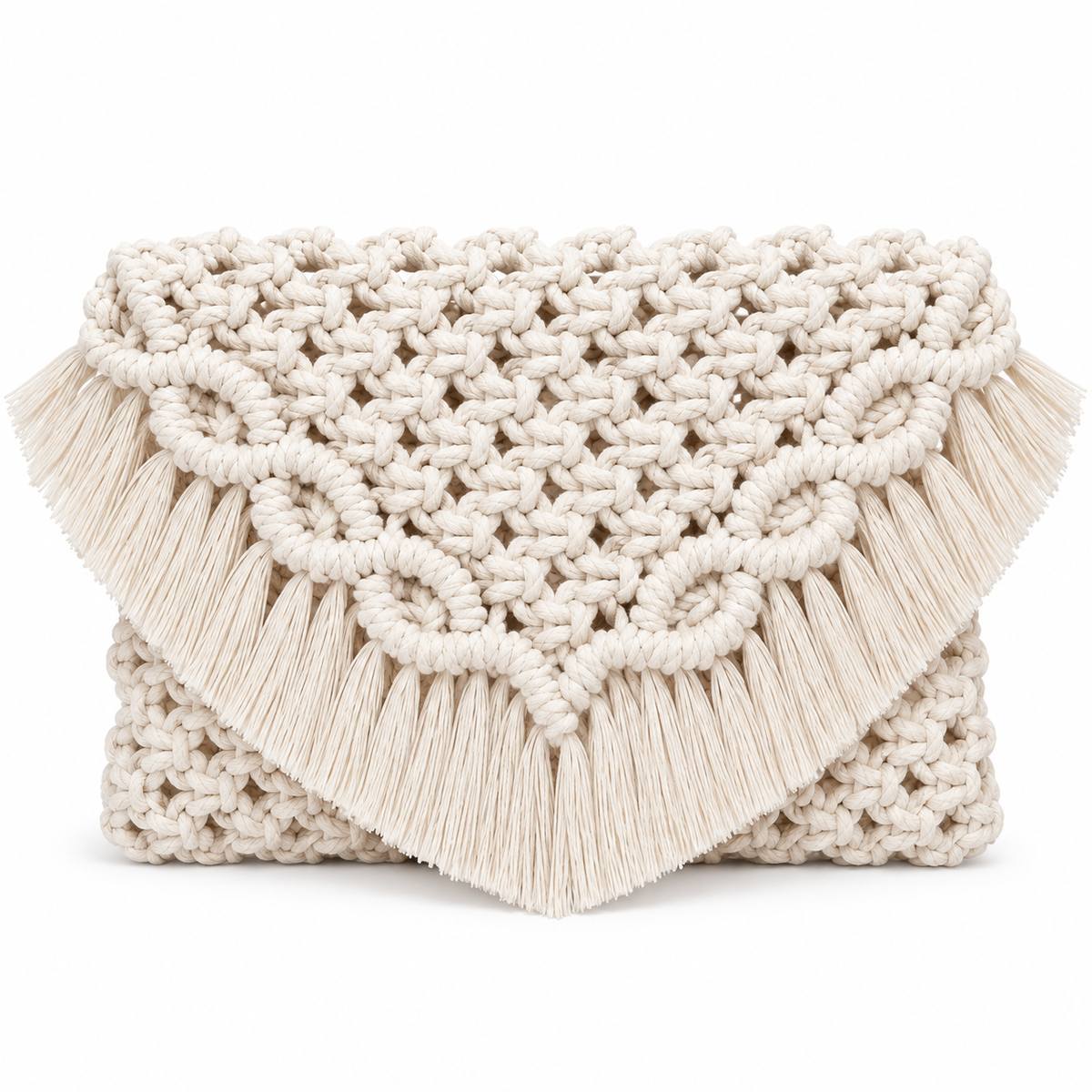 Stylish Handmade Macrame Sling Bags For Women’s macrame hand bag full size Beige