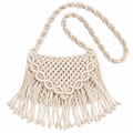 Stylish Handmade Macrame Sling Bags For Women’s macrame hand bag full size Beige